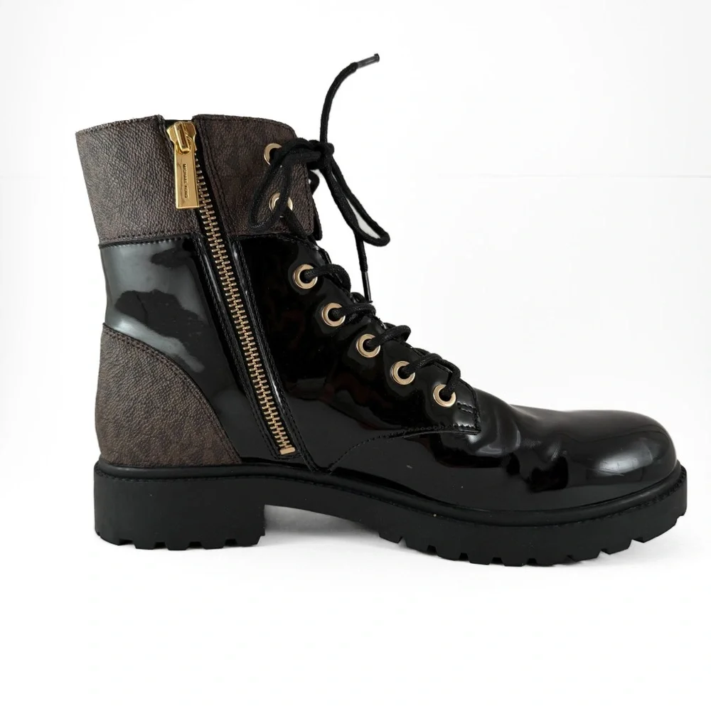 MICHAEL Michael Kors Women's Alistair Lace-Up Lug Sole Combat Booties - Picture 8 of 12